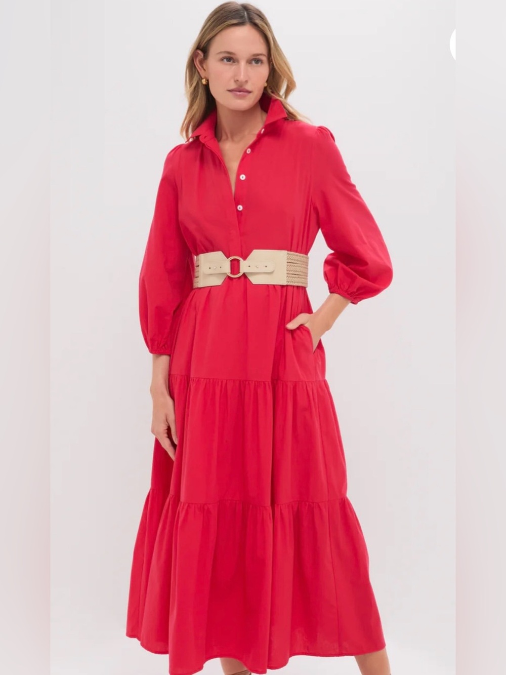Tuckernuck Pomander Place Hibiscus Red Cotton Mabel Maxi Dress Sz XS